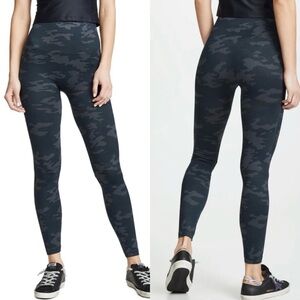 SPANX Look At Me Now Seamless High Rise Black Gray Camo Leggings Athleisure XL